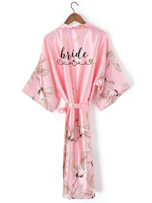 A| Personalized Printed Bride & Bridesmaid Robes