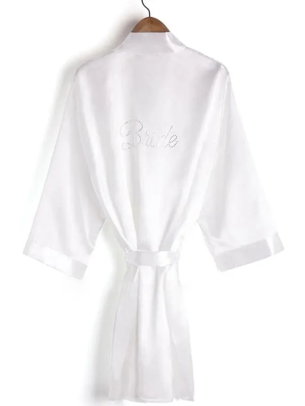 A| Personalized Rhinestone Bridesmaid & Bridal Robes