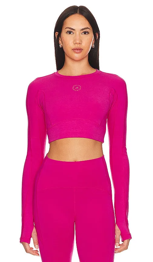adidas by Stella McCartney True Strength Yoga Crop Top in Fuchsia