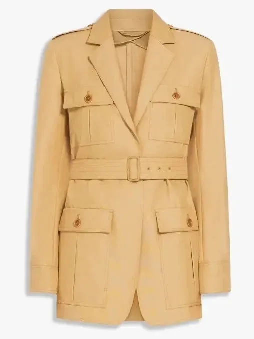 Belted Canvas Long Safari Jacket
