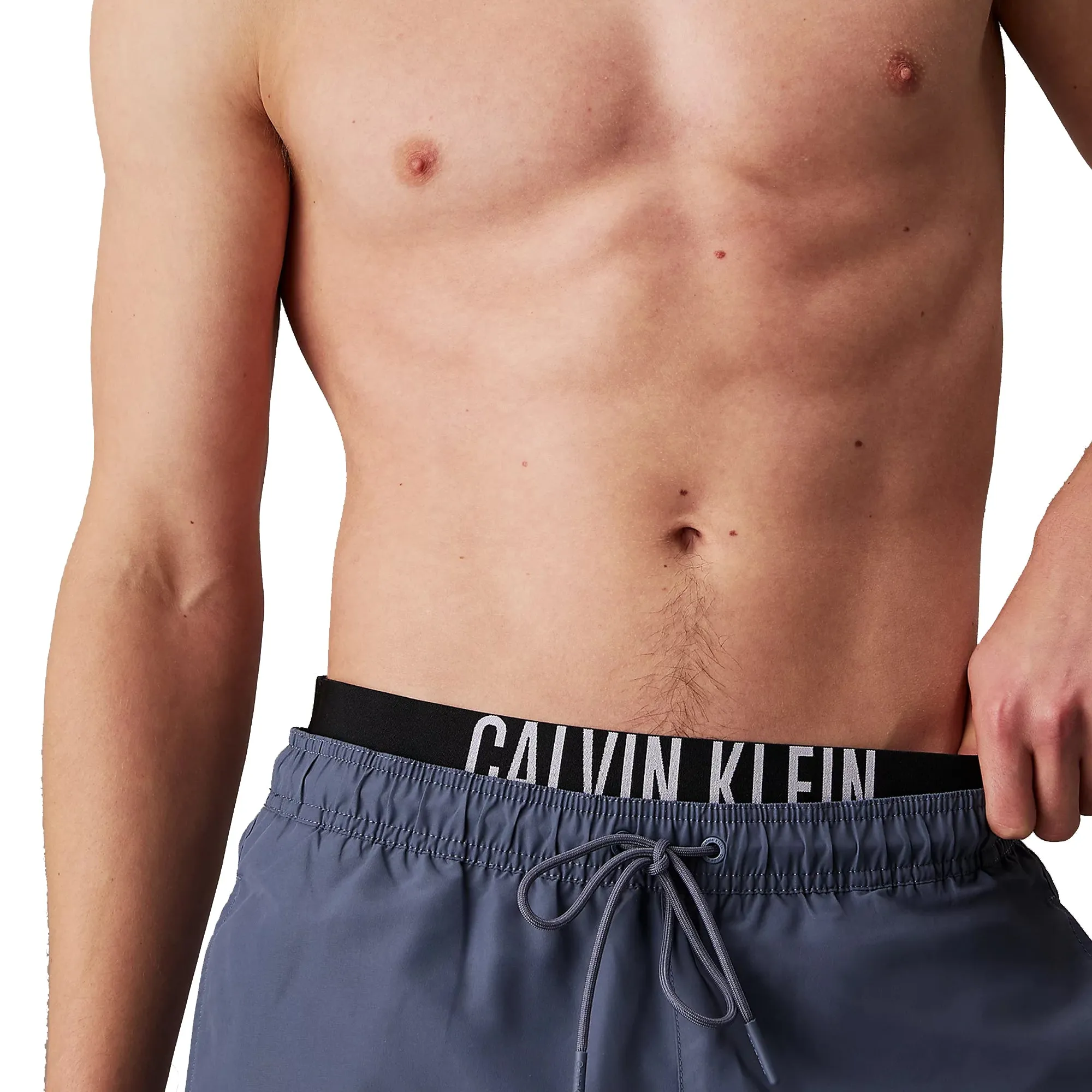 Calvin Klein Double Waistband Swim Shorts Grisaille