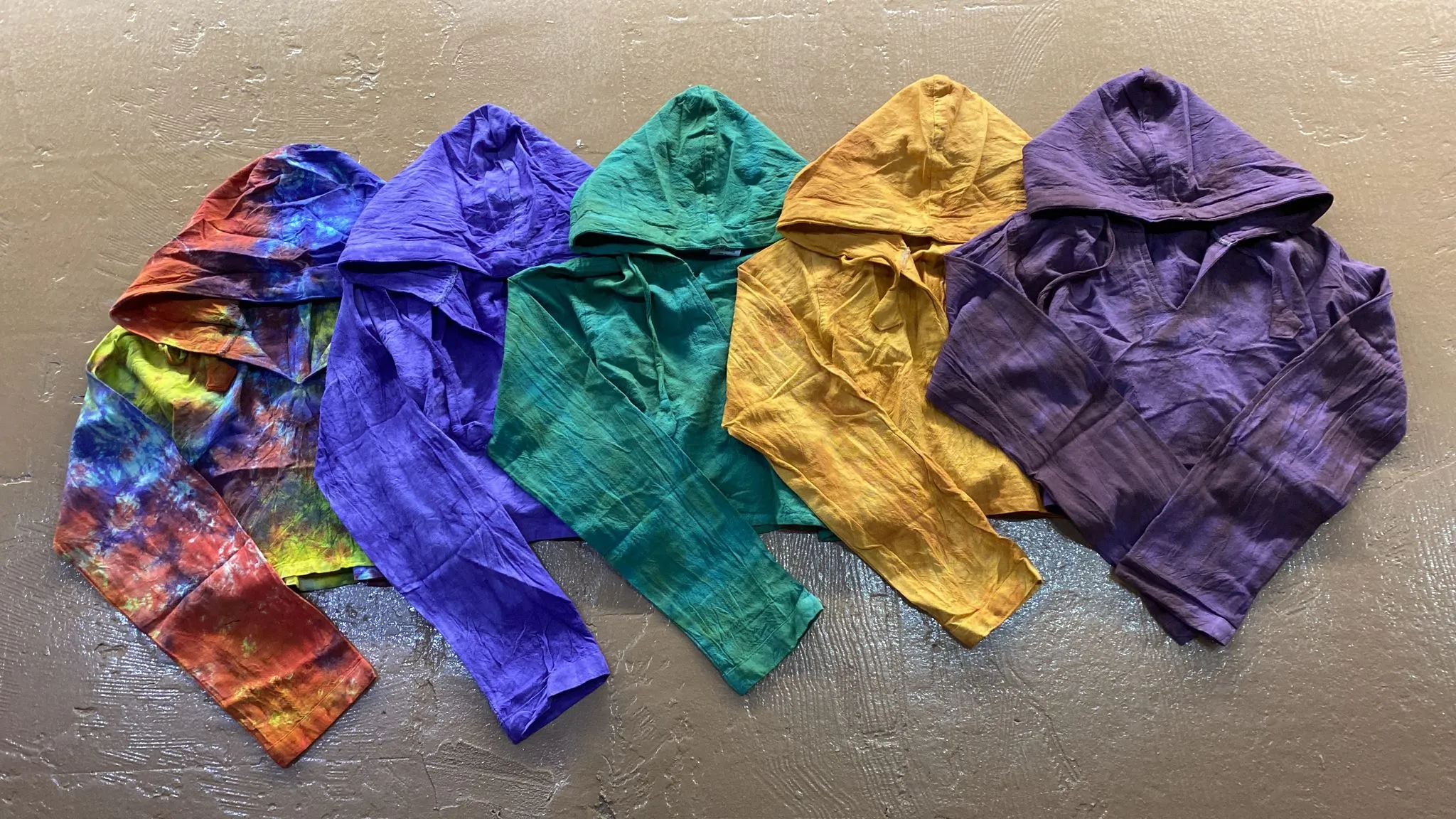 Cotton Full-Length Crop-Top Hoodie – Prepack of 4 Sizes - Tie Dye