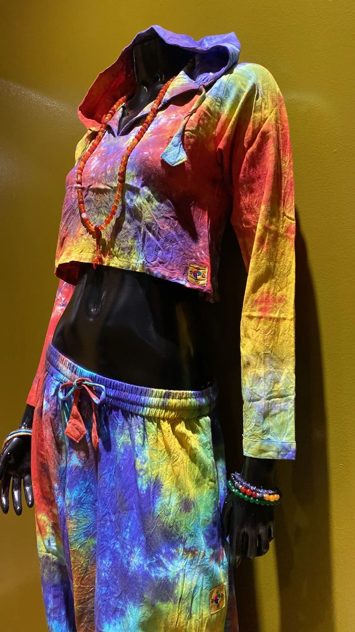 Cotton Full-Length Crop-Top Hoodie – Prepack of 4 Sizes - Tie Dye