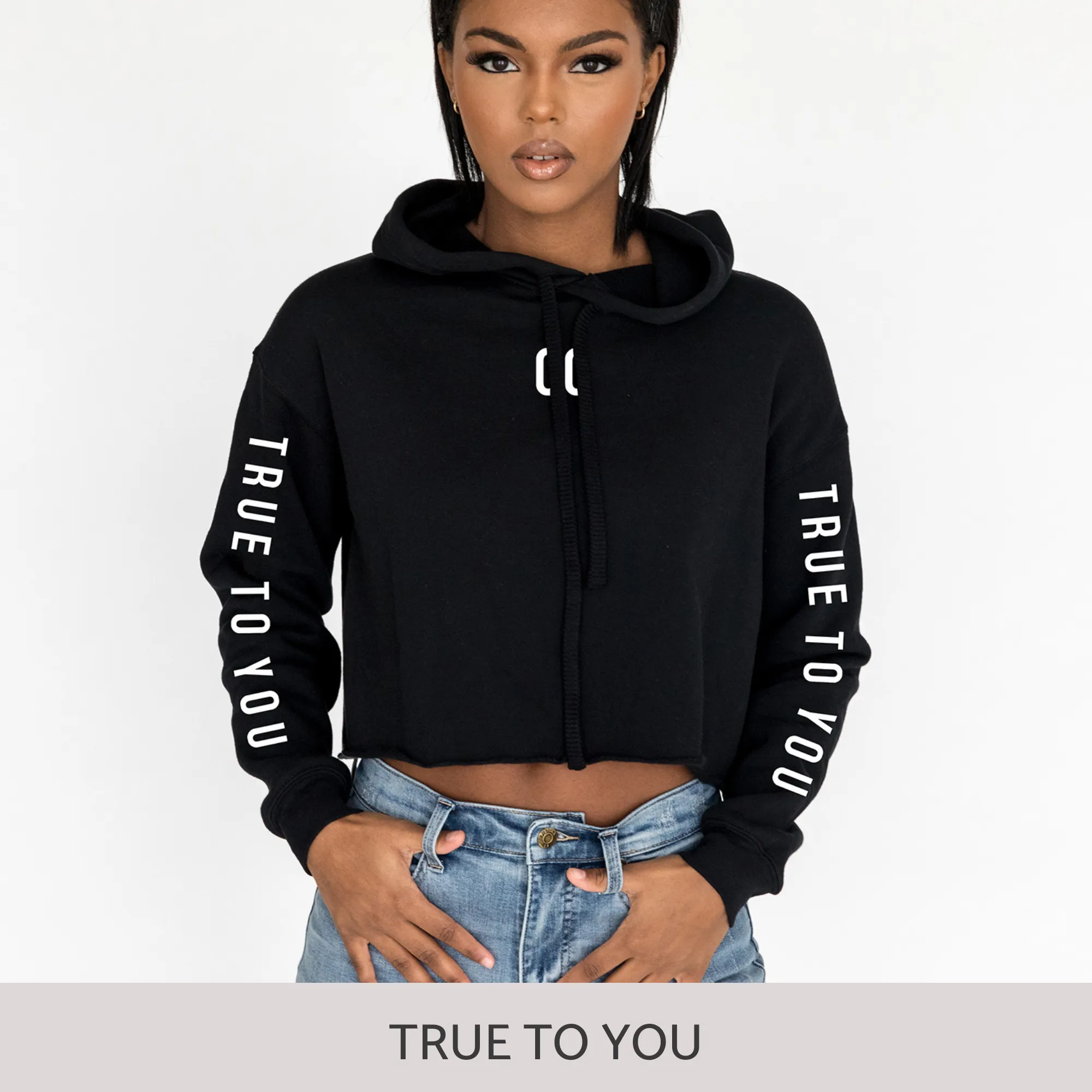 Crop Hoodie in Black