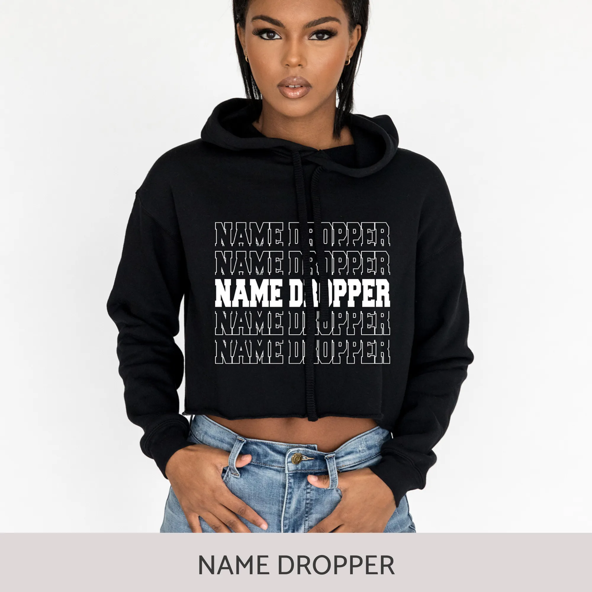 Crop Hoodie in Black