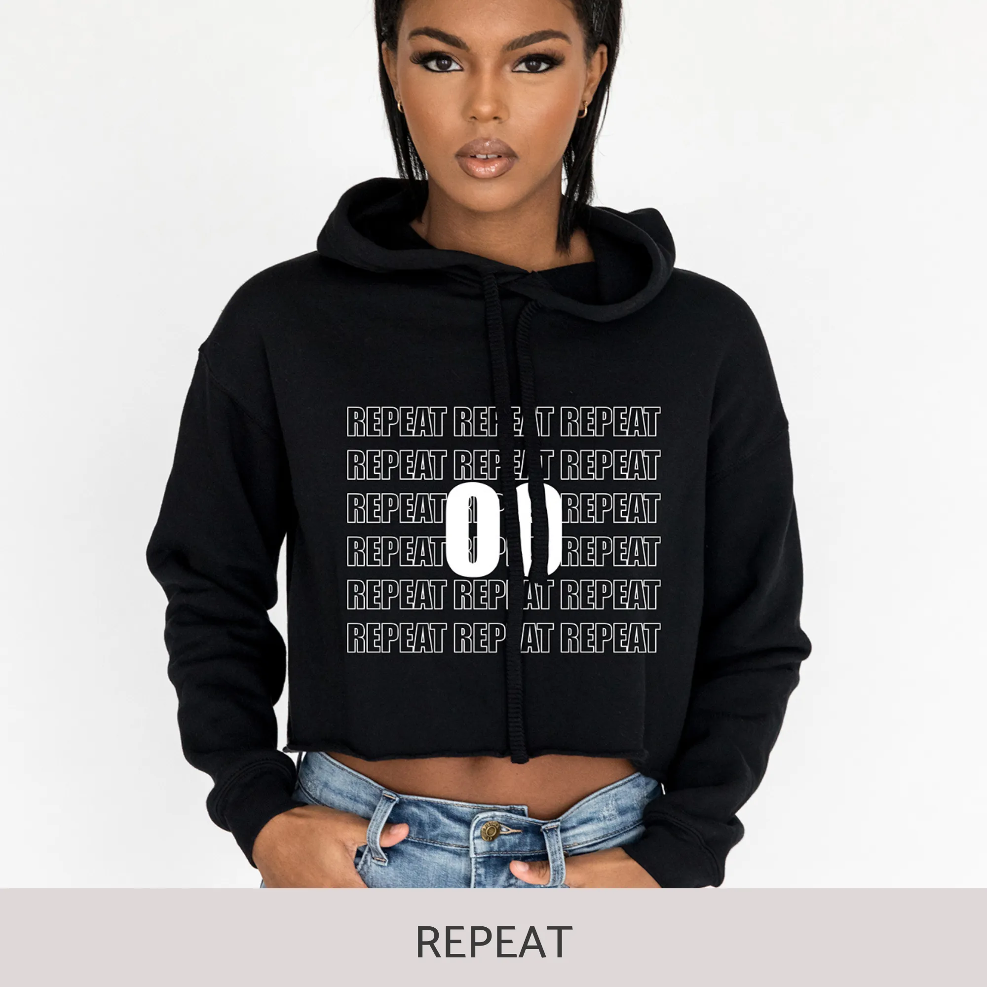 Crop Hoodie in Black