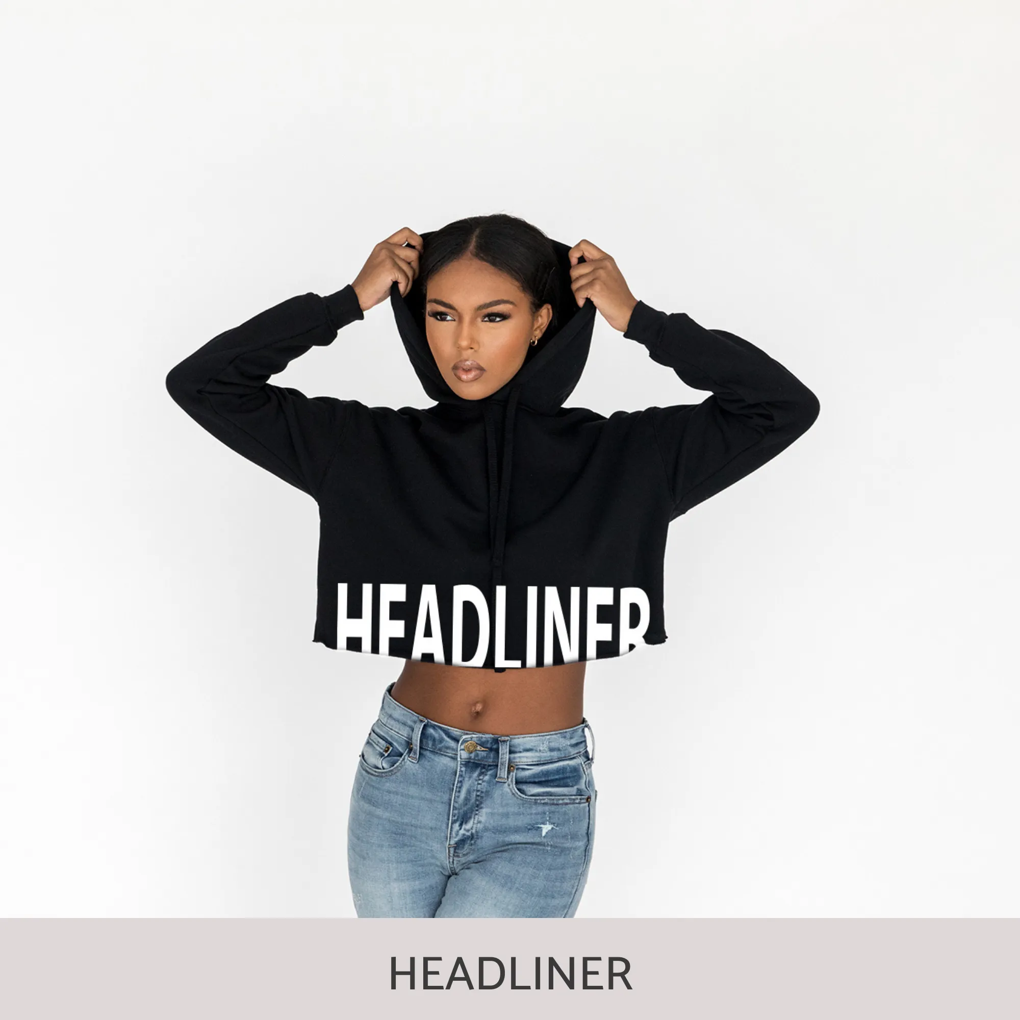 Crop Hoodie in Black
