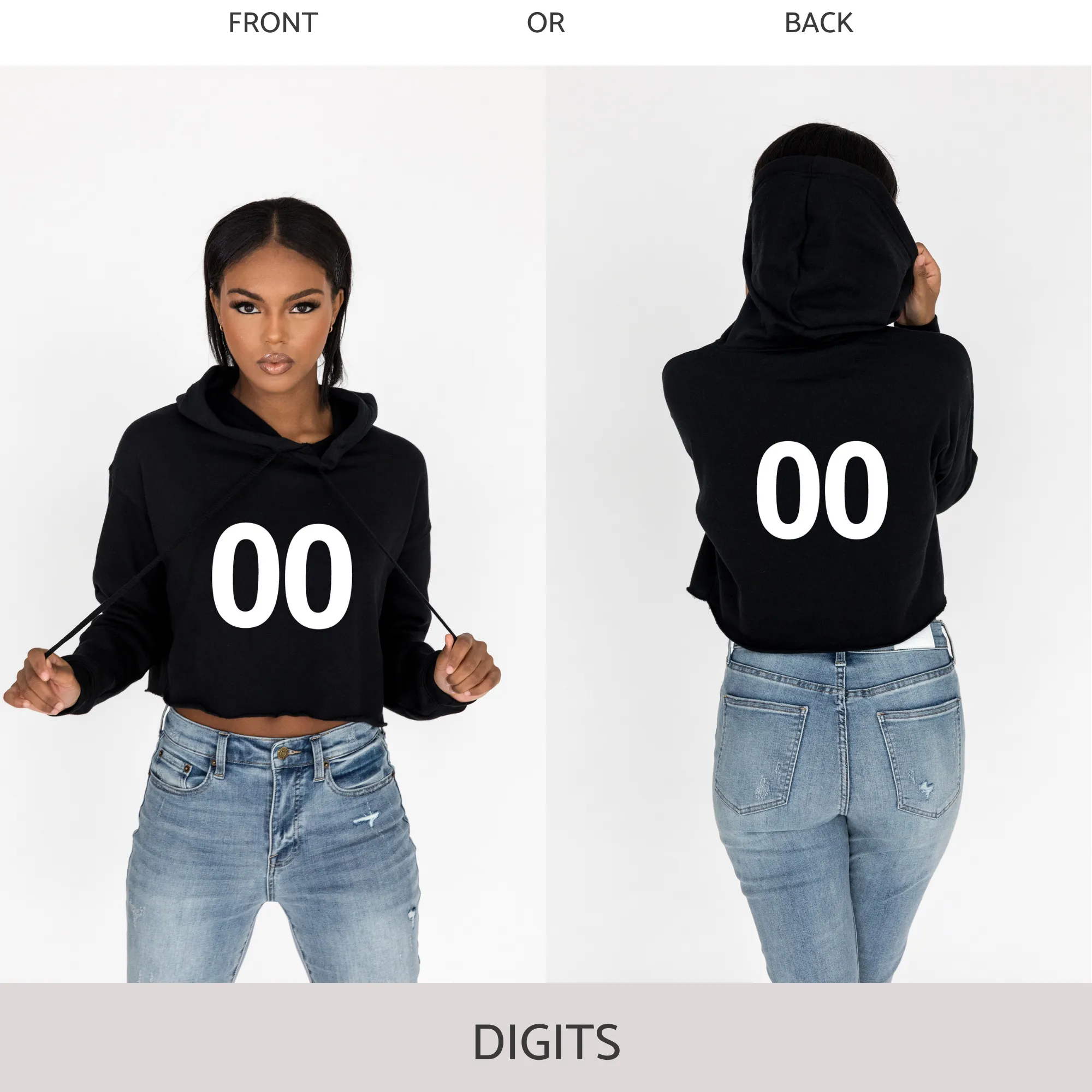 Crop Hoodie in Black