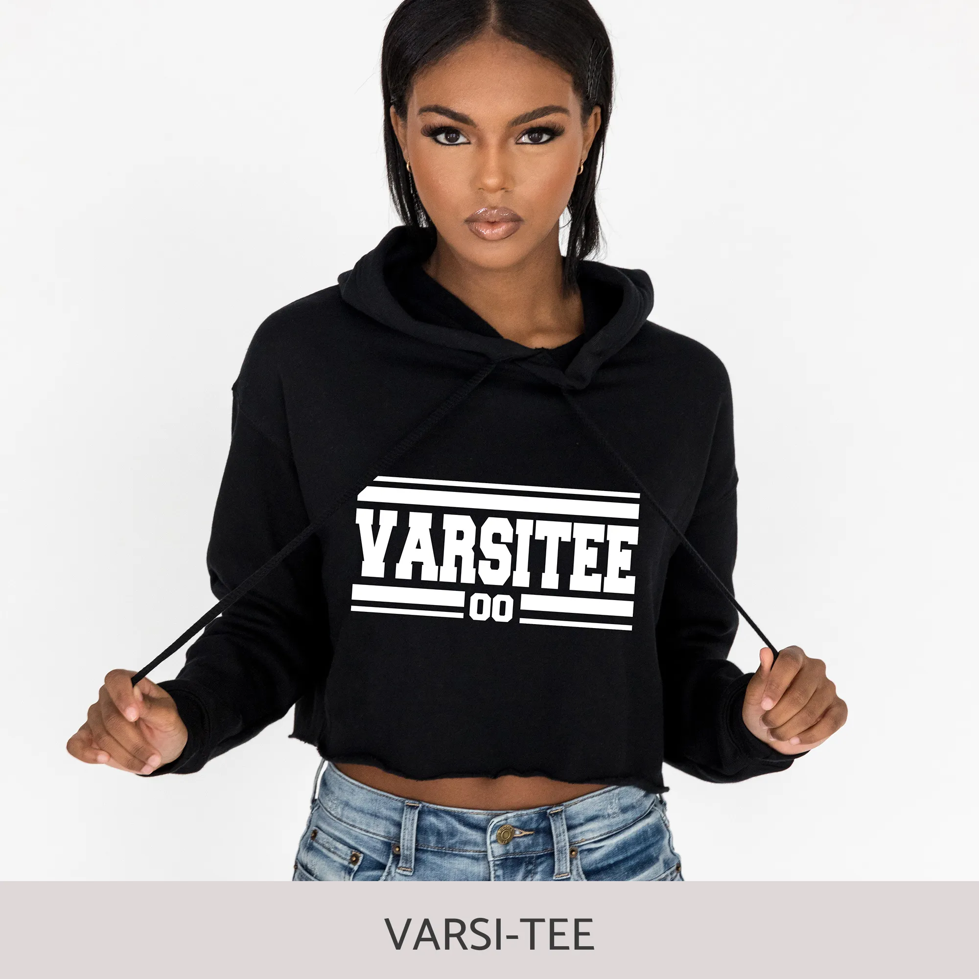 Crop Hoodie in Black