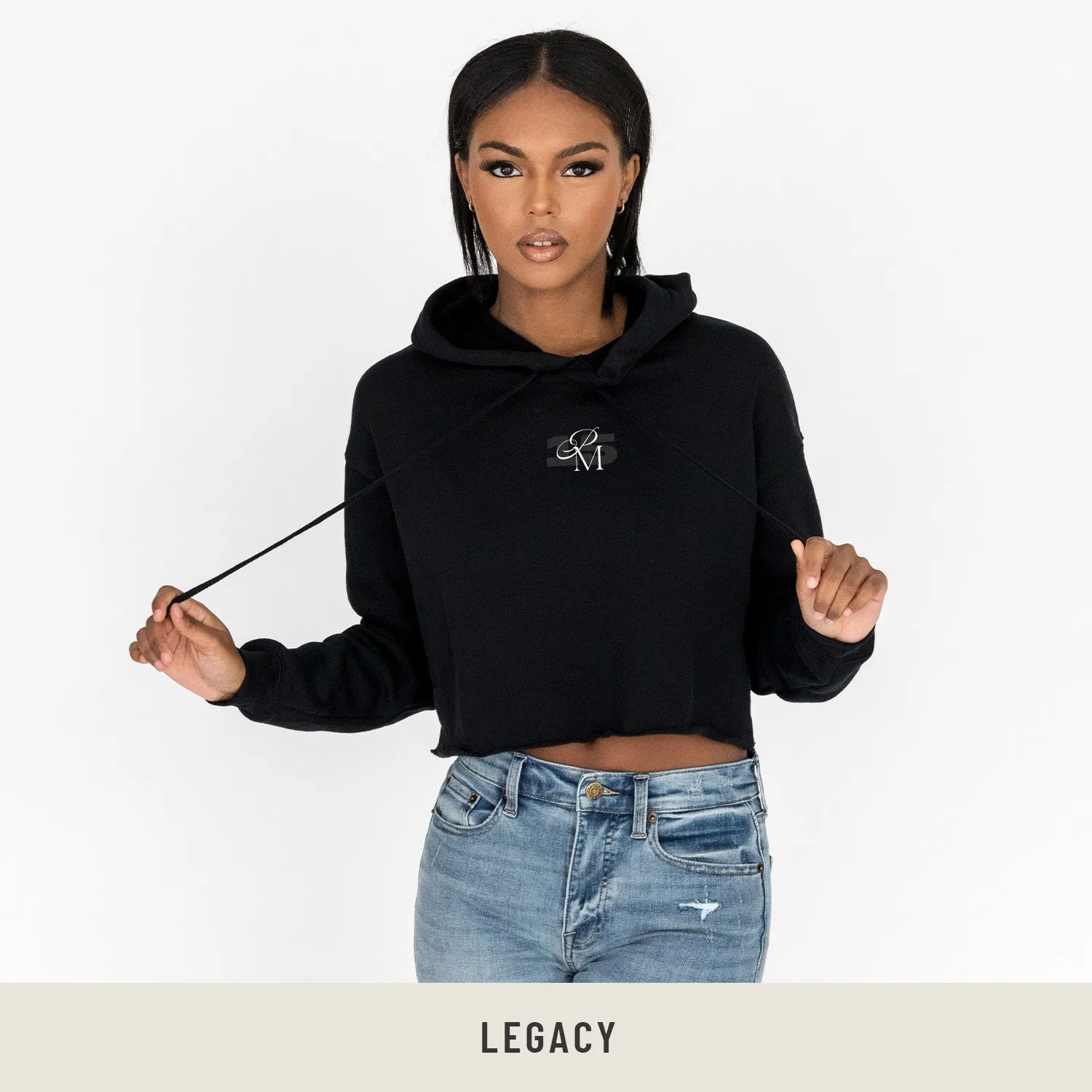 Crop Hoodie in Black