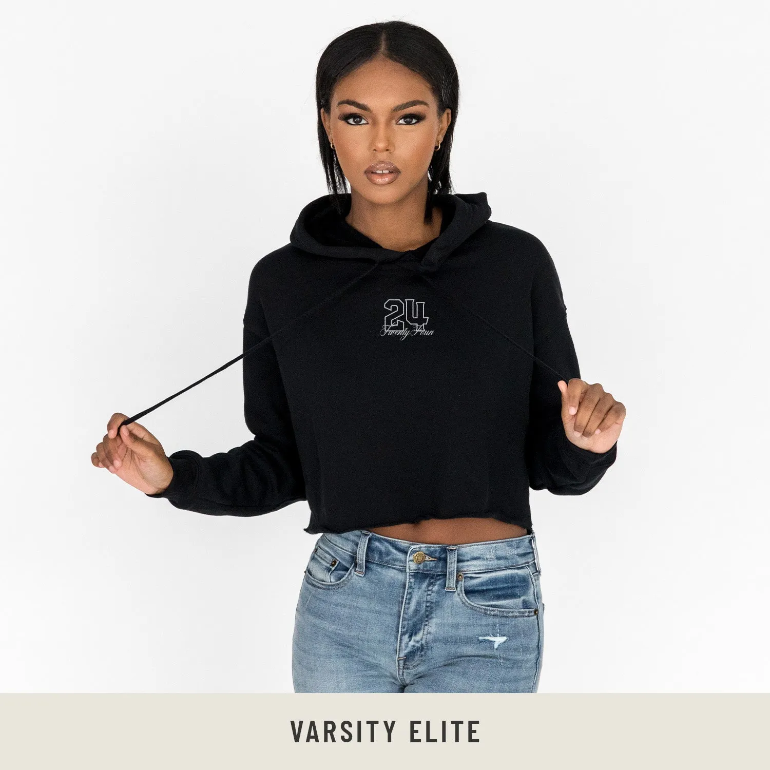 Crop Hoodie in Black