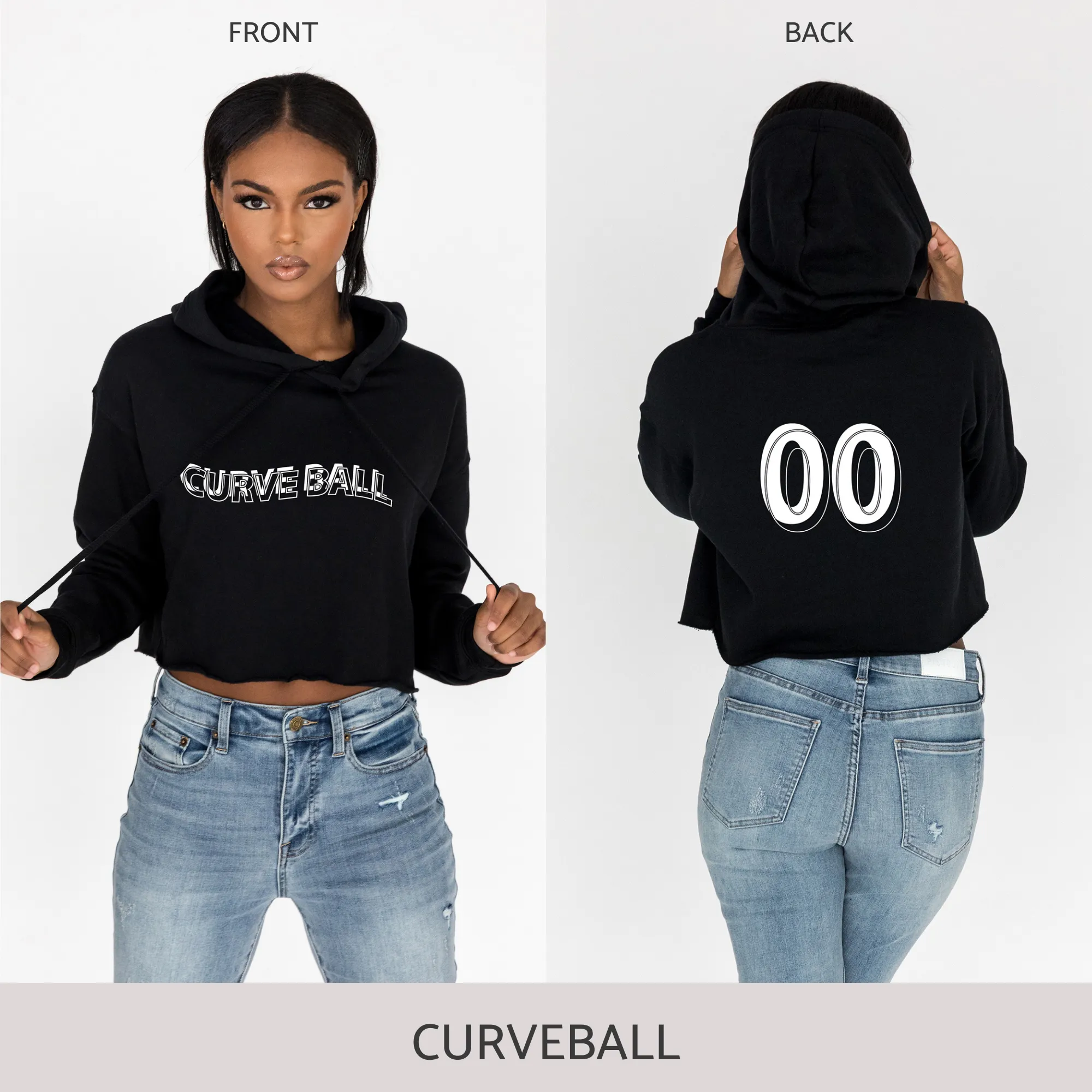 Crop Hoodie in Black