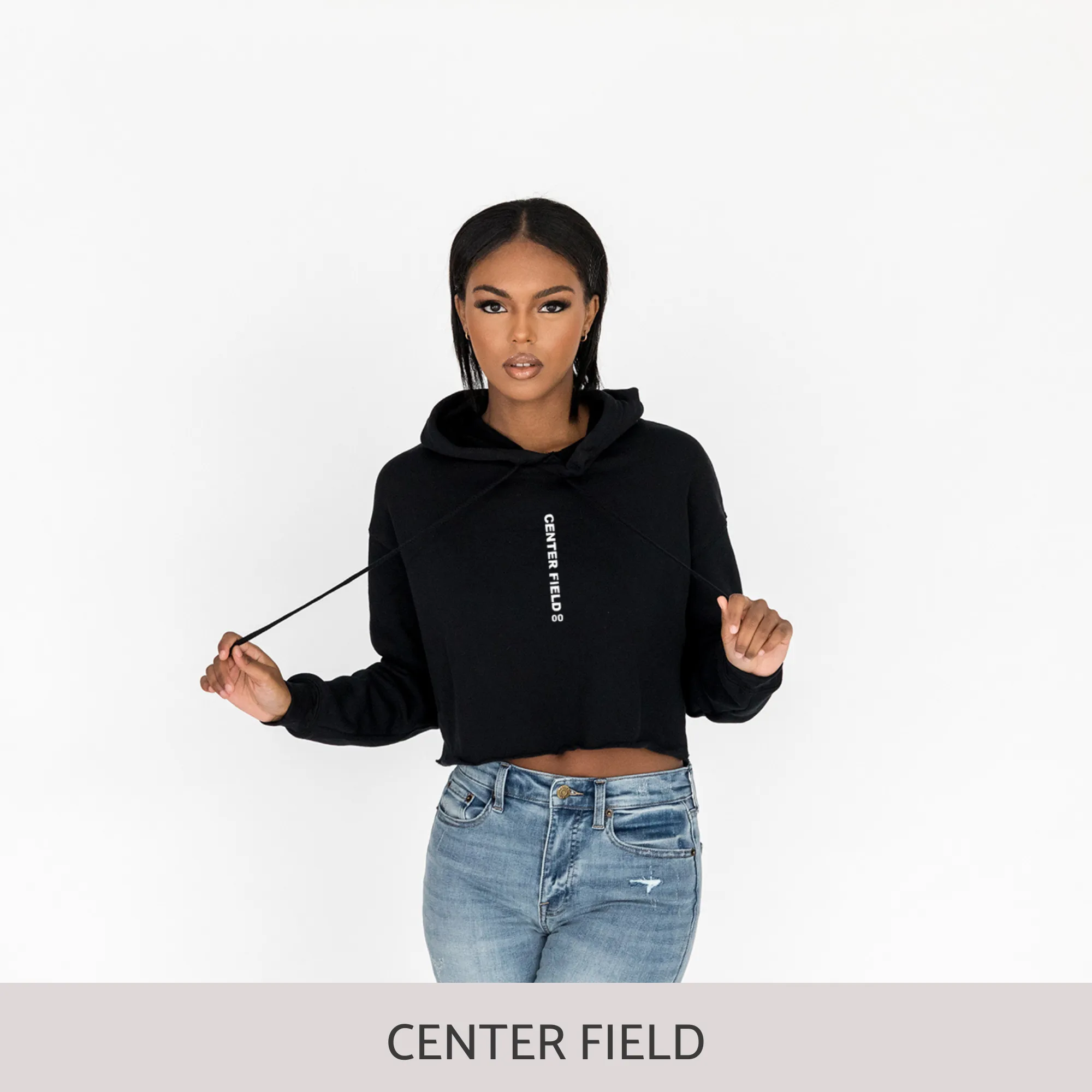 Crop Hoodie in Black