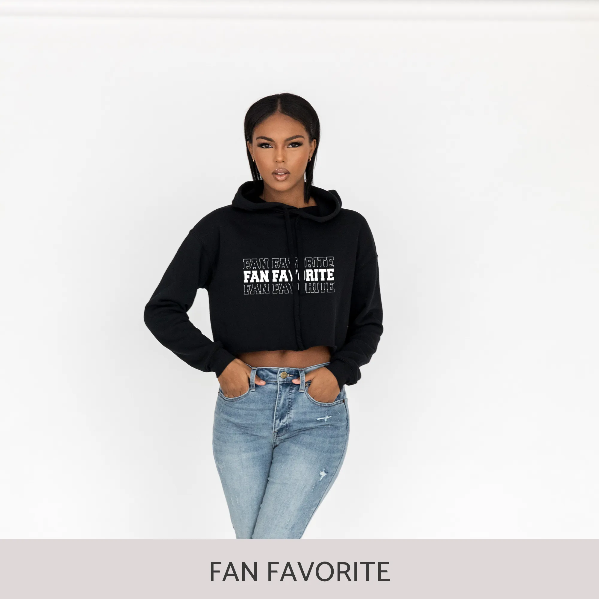 Crop Hoodie in Black