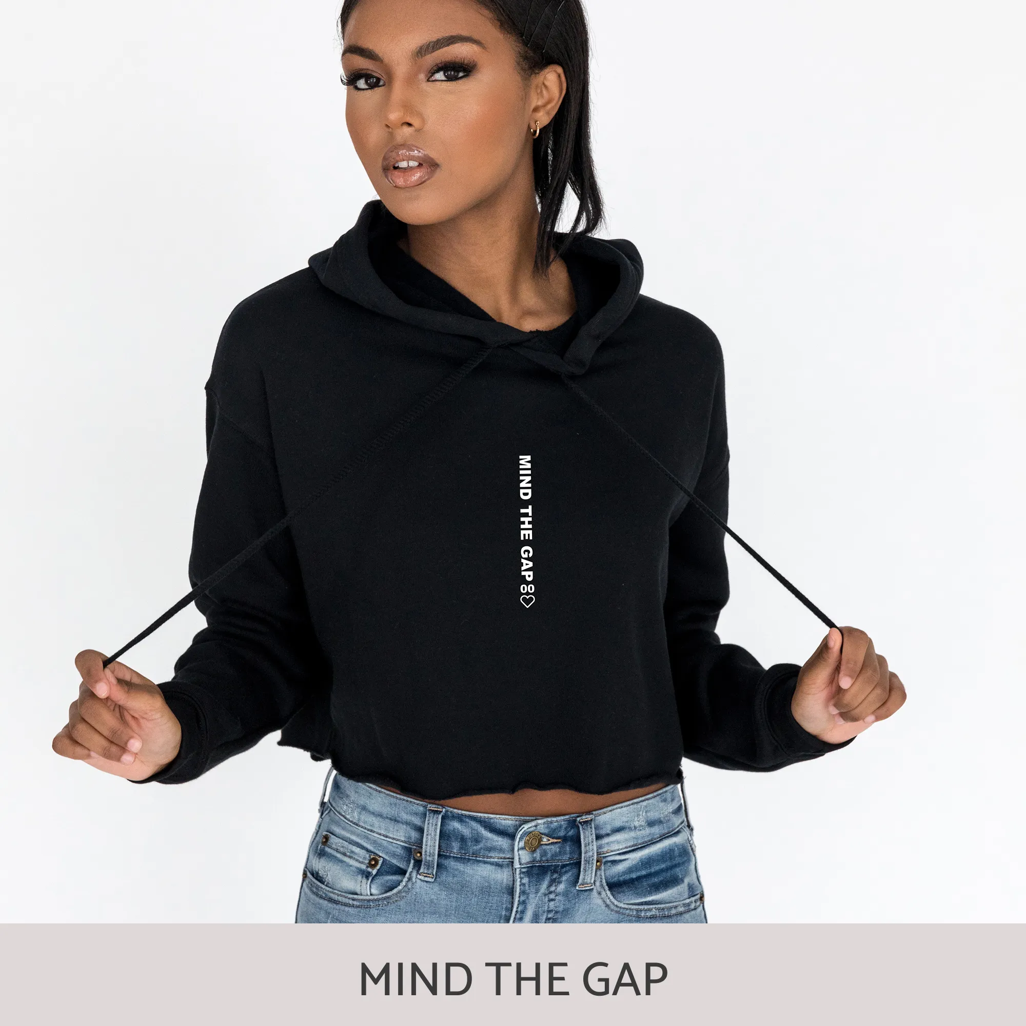 Crop Hoodie in Black