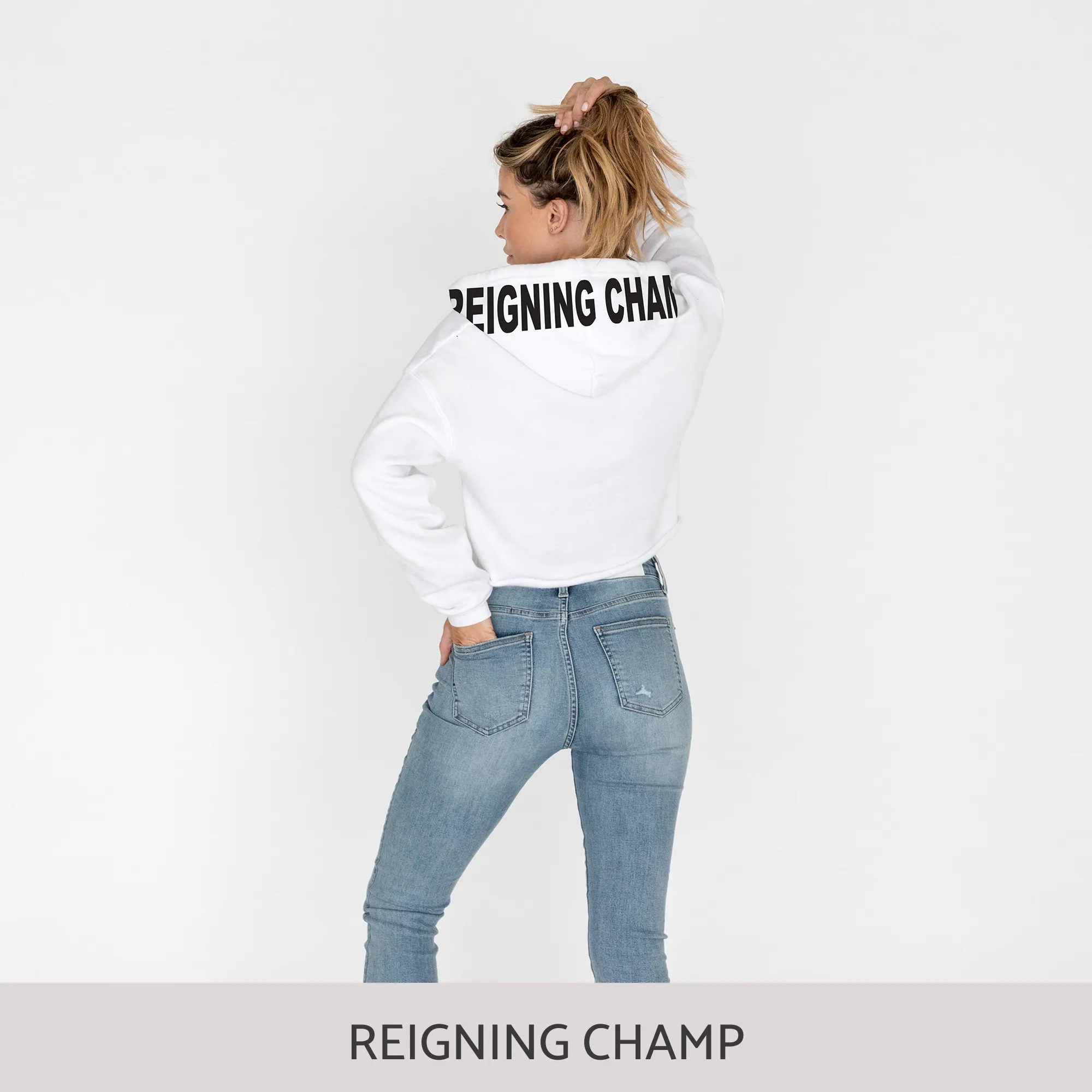 Crop Hoodie in White