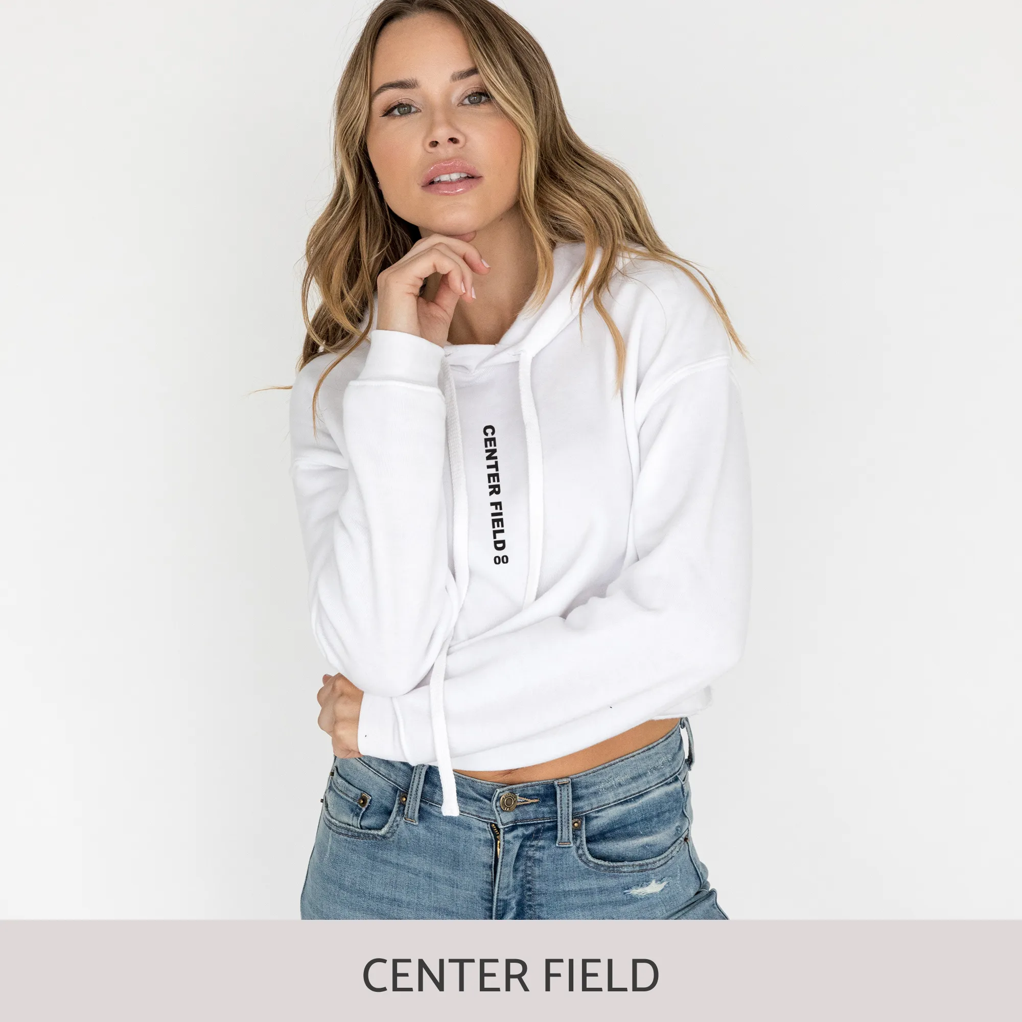 Crop Hoodie in White
