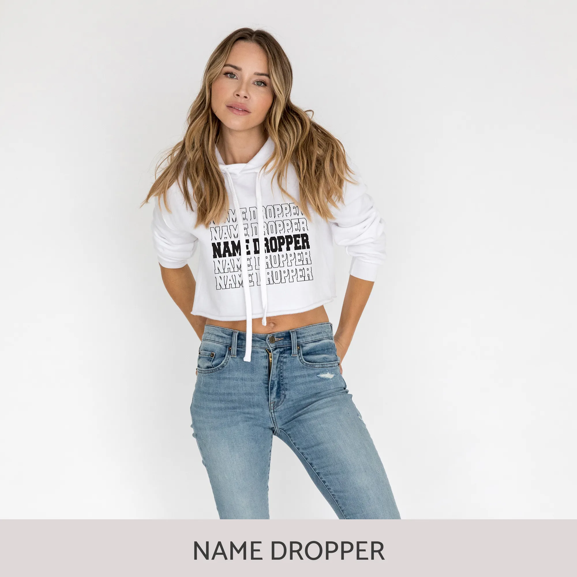 Crop Hoodie in White