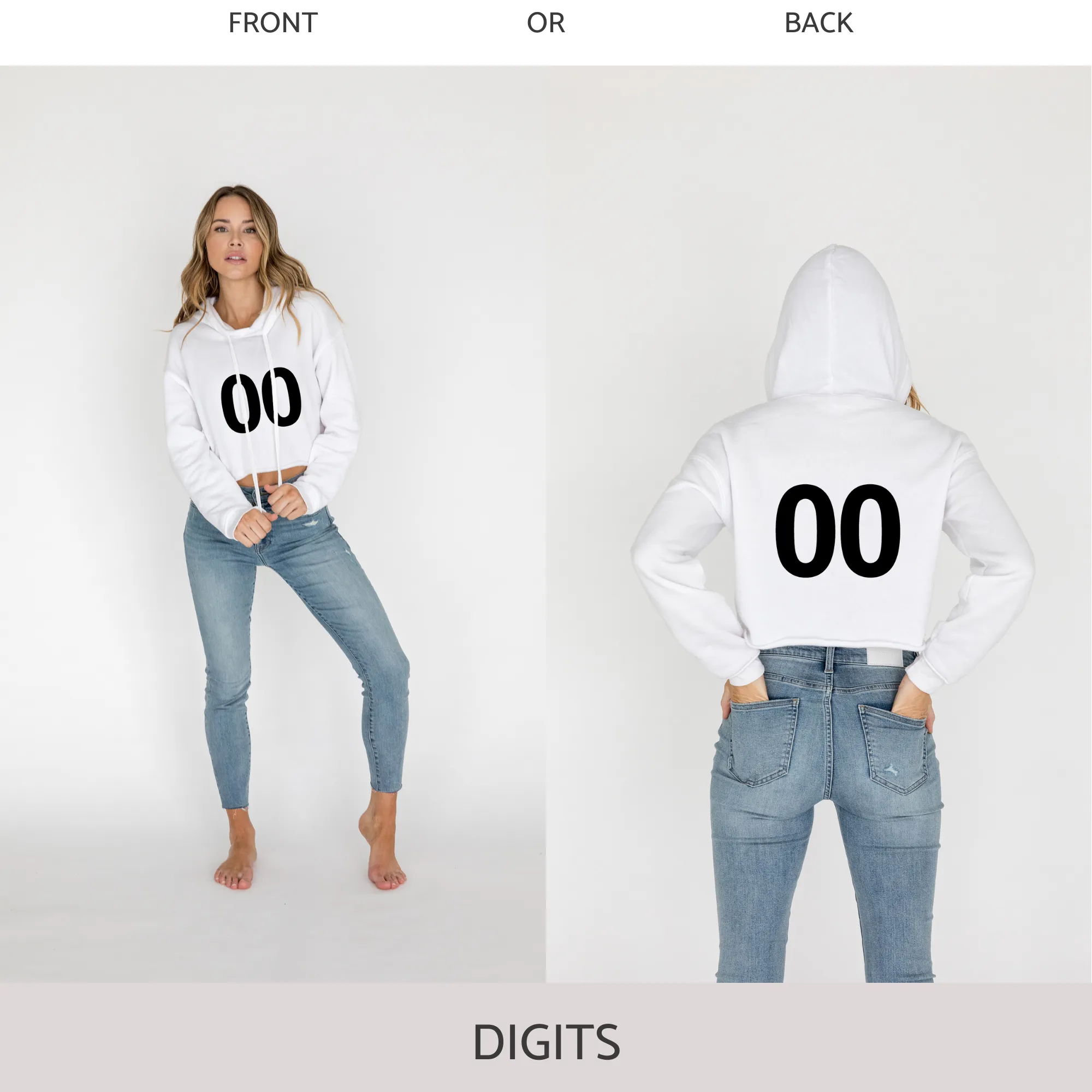 Crop Hoodie in White