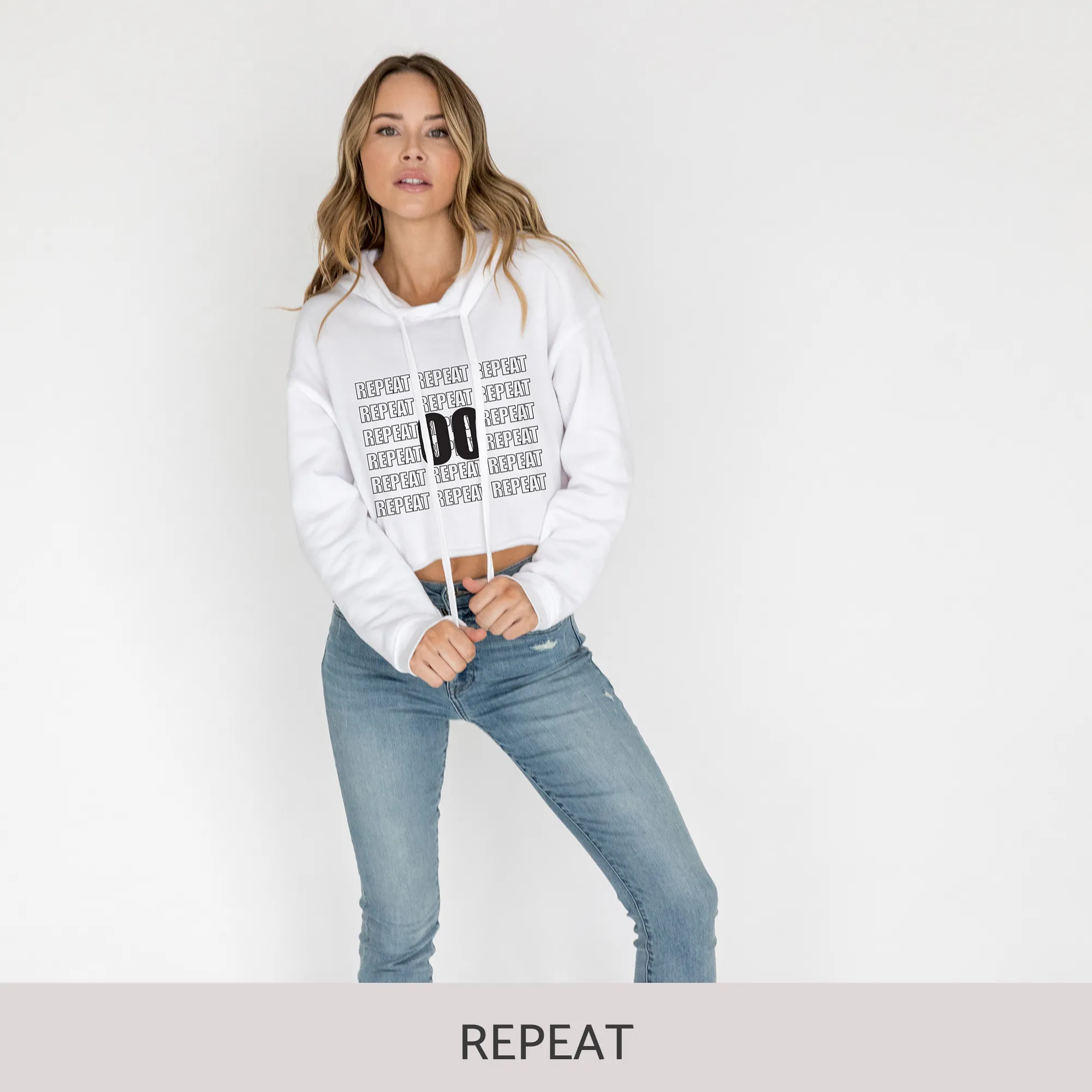 Crop Hoodie in White