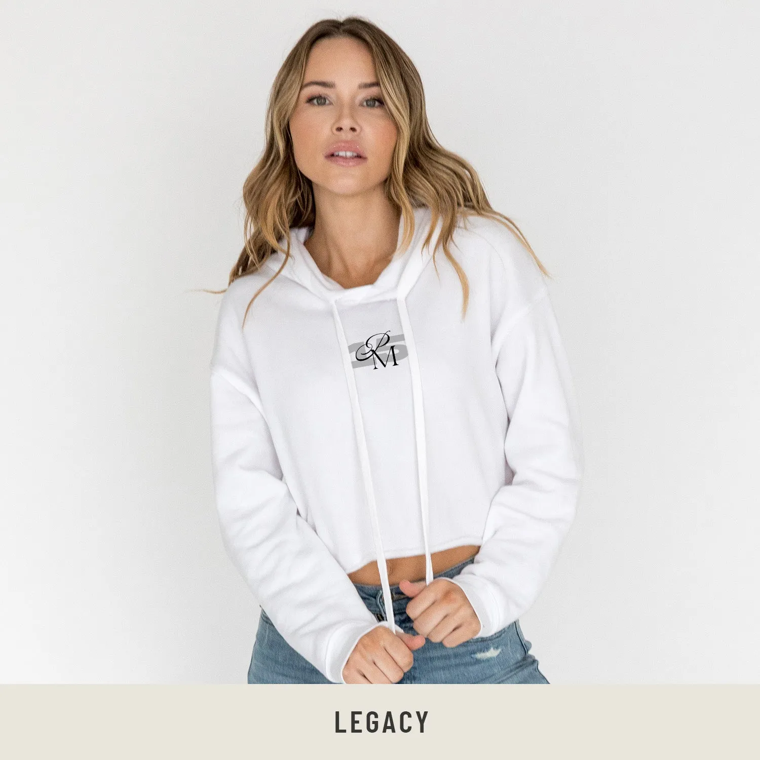 Crop Hoodie in White