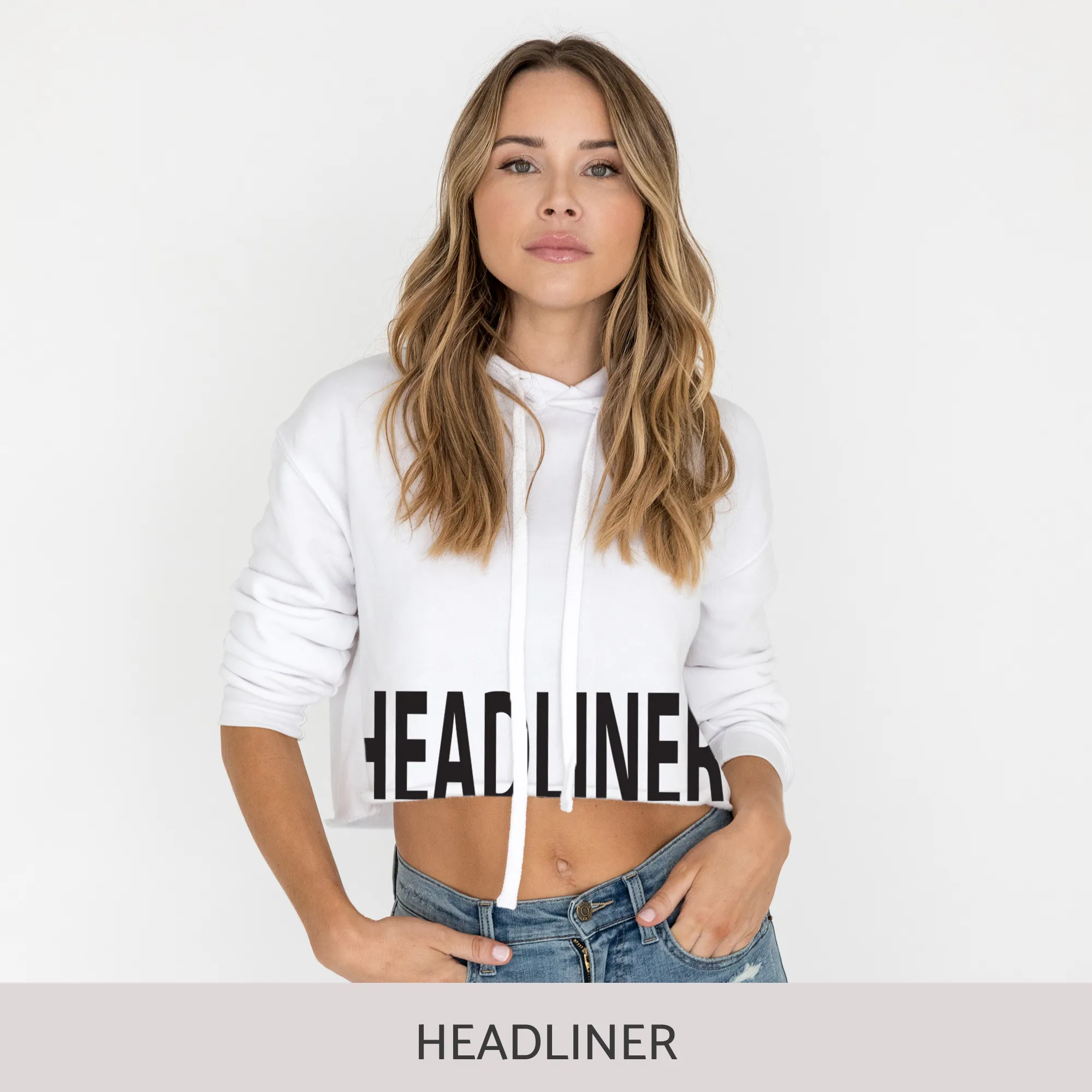 Crop Hoodie in White