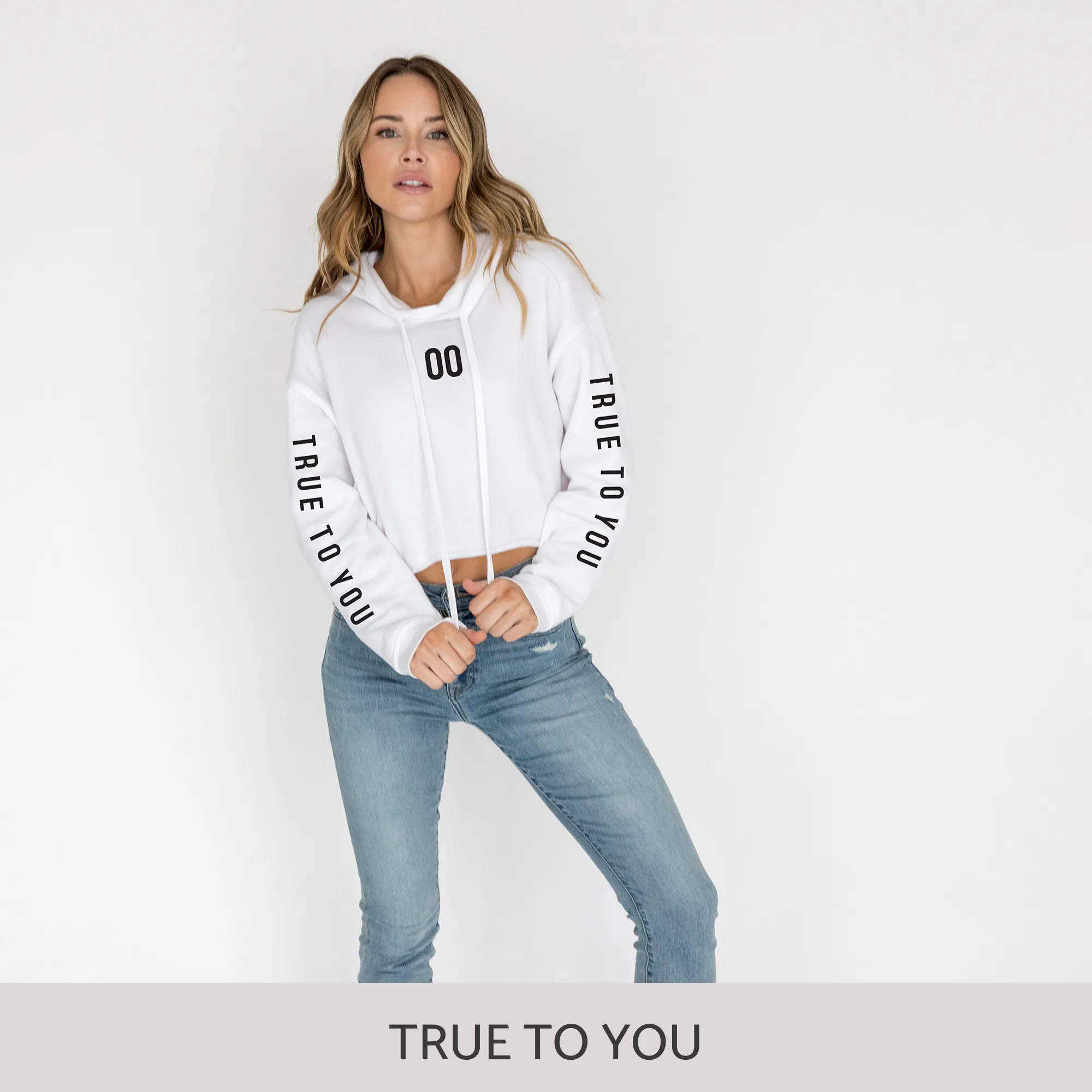 Crop Hoodie in White