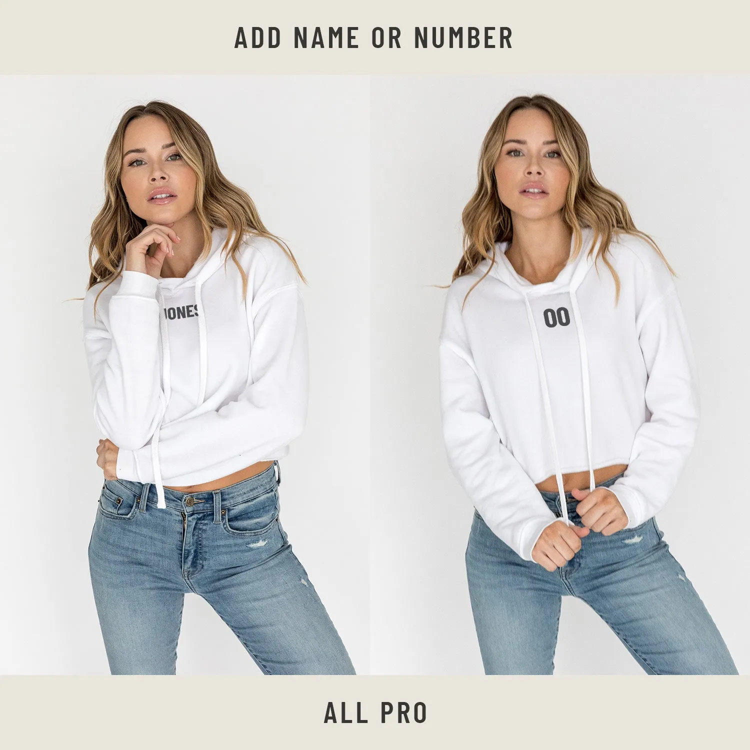 Crop Hoodie in White