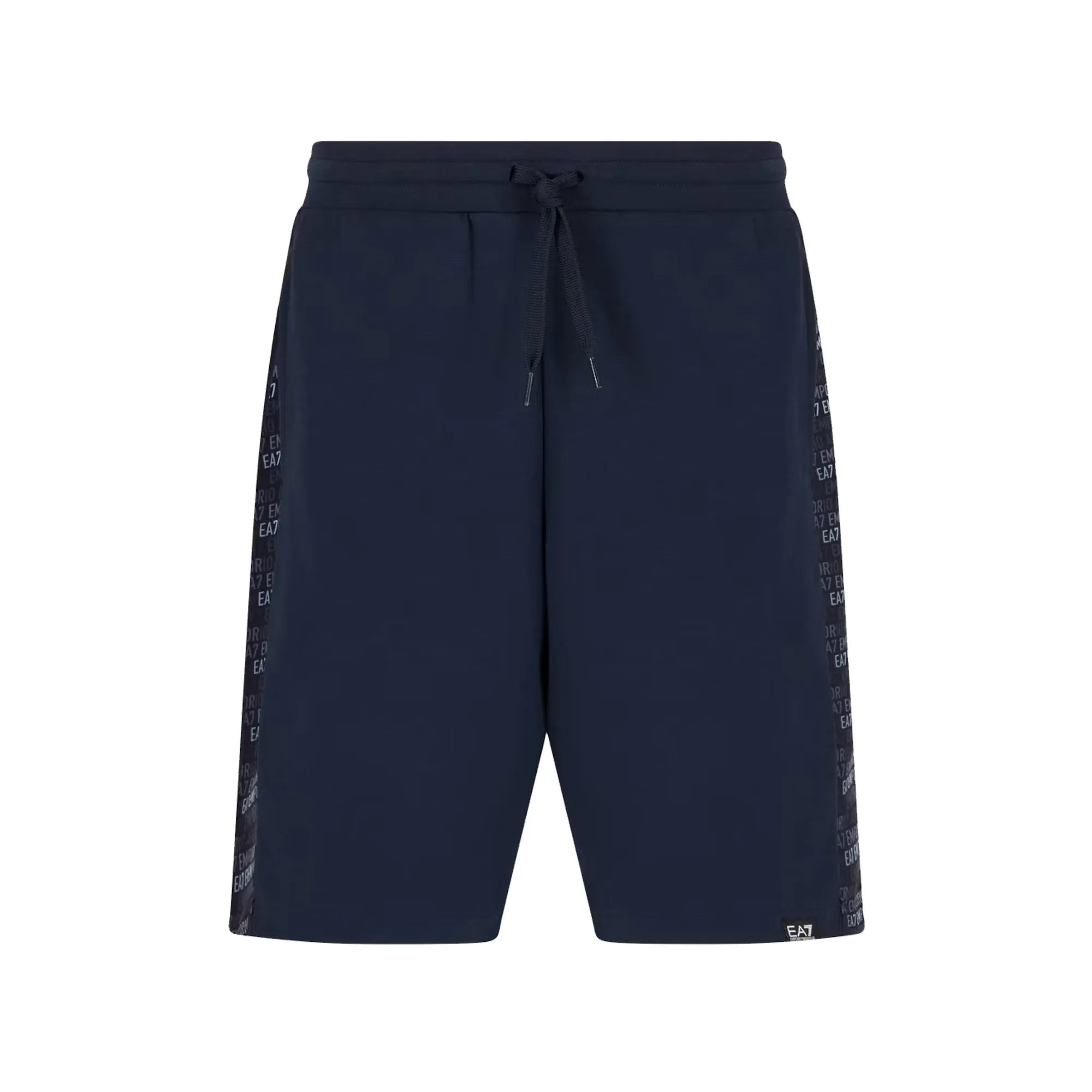 EA7 Emporio Armani Logo Series Monogram Print Bermuda Shorts Armani Blue