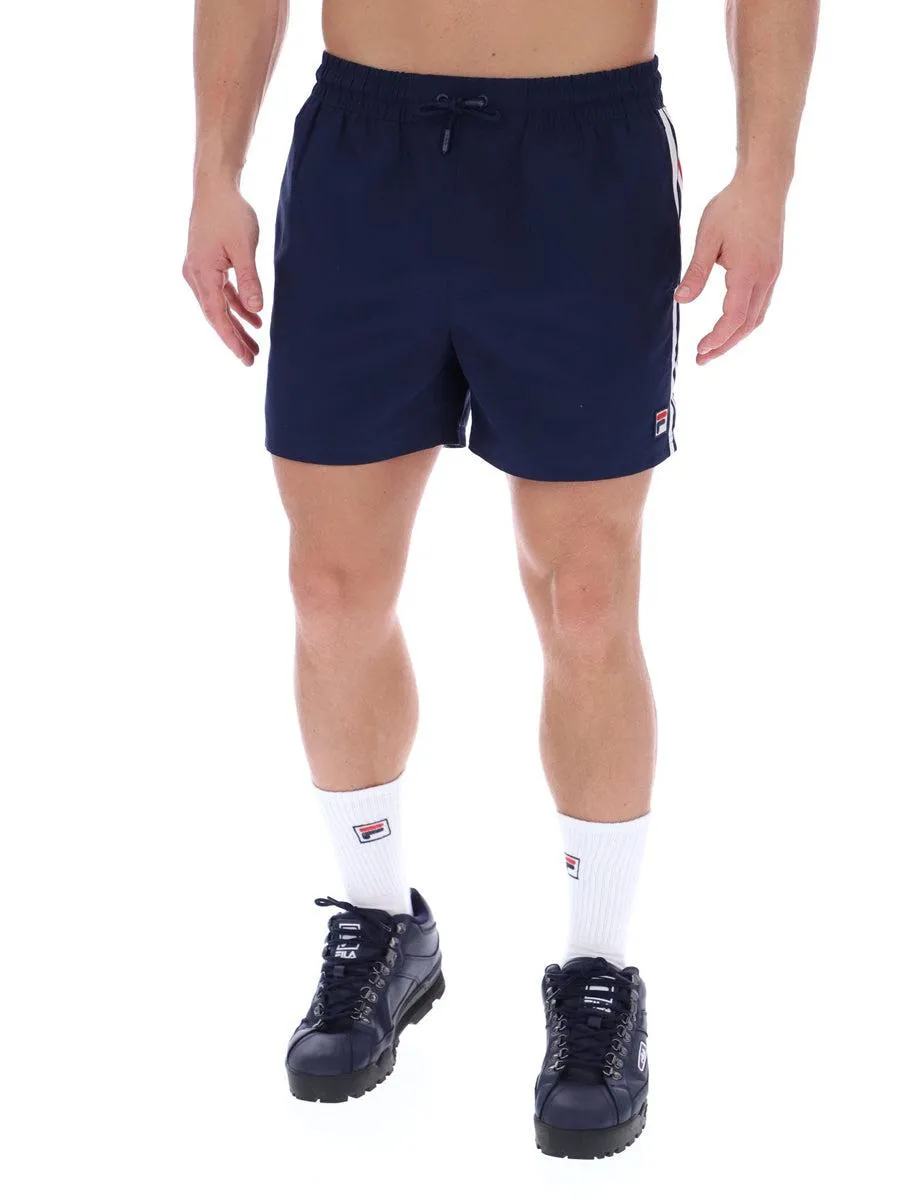 Fila Harold Stripe Print Panel Shorts - Fila Navy