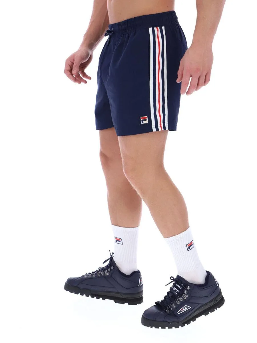Fila Harold Stripe Print Panel Shorts - Fila Navy