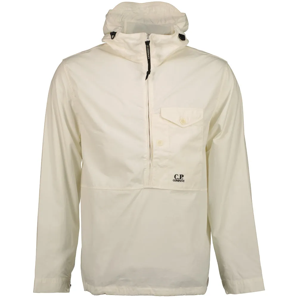 Gabardine Half Zip Hooded Overshirt