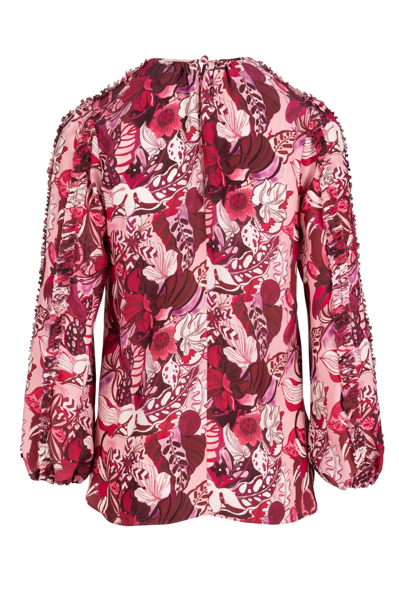 Gardenia Blouse - Burgundy Groovy Blooms