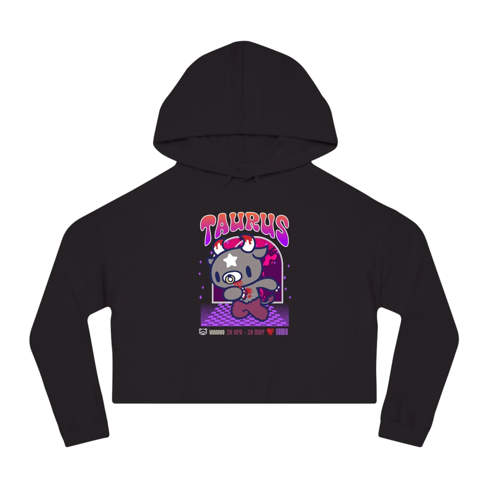 gloomy Taurus Zodiac Women’s Cropped Hooded Sweatshirt