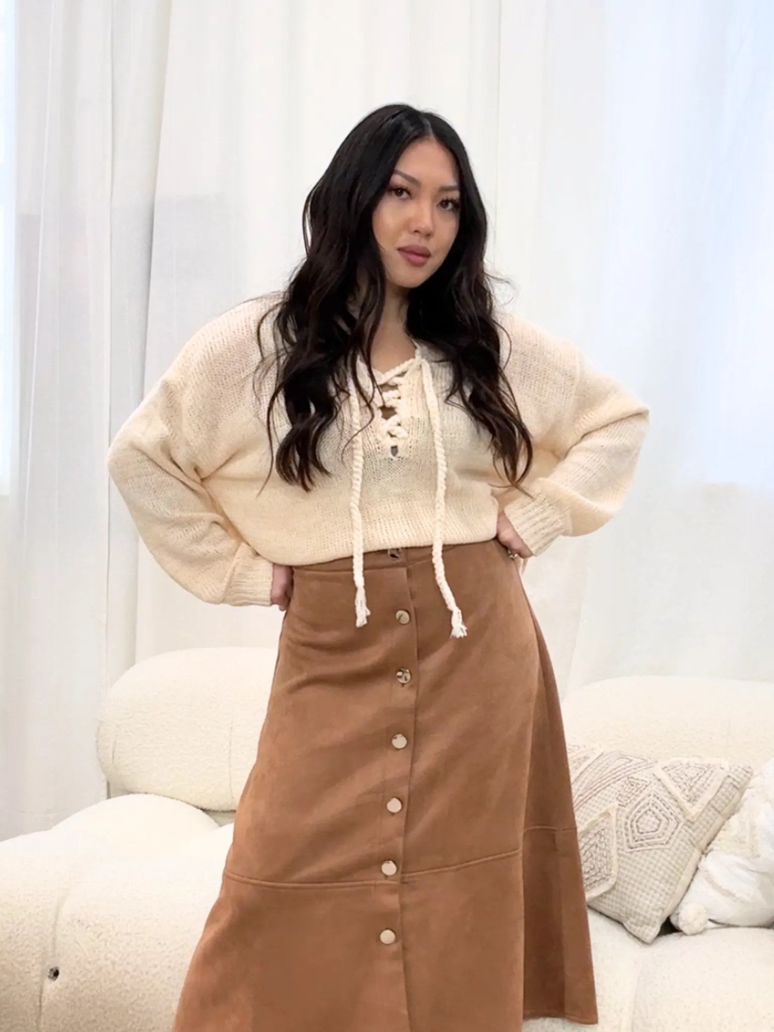 Leonie Lace-Up Sweater