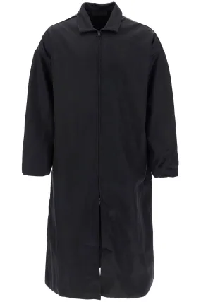 long nylon jacket with logo patch. 202BT246340F BLACK