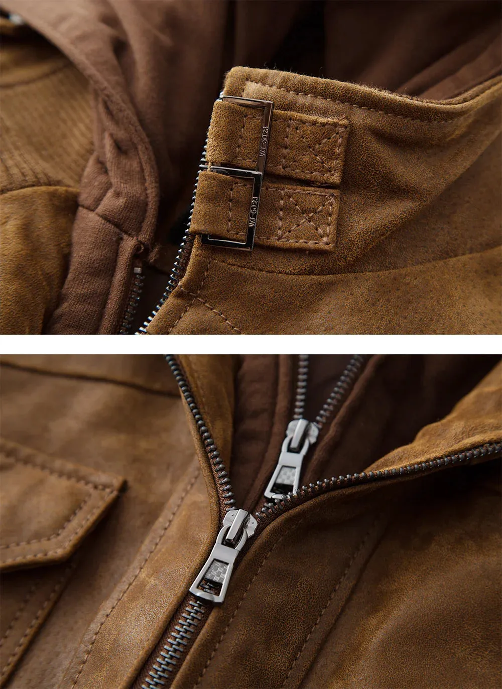 Men's Real Leather Jacket Men Motorcycle Removable Hood winter coat Men Warm Genuine Leather Jackets