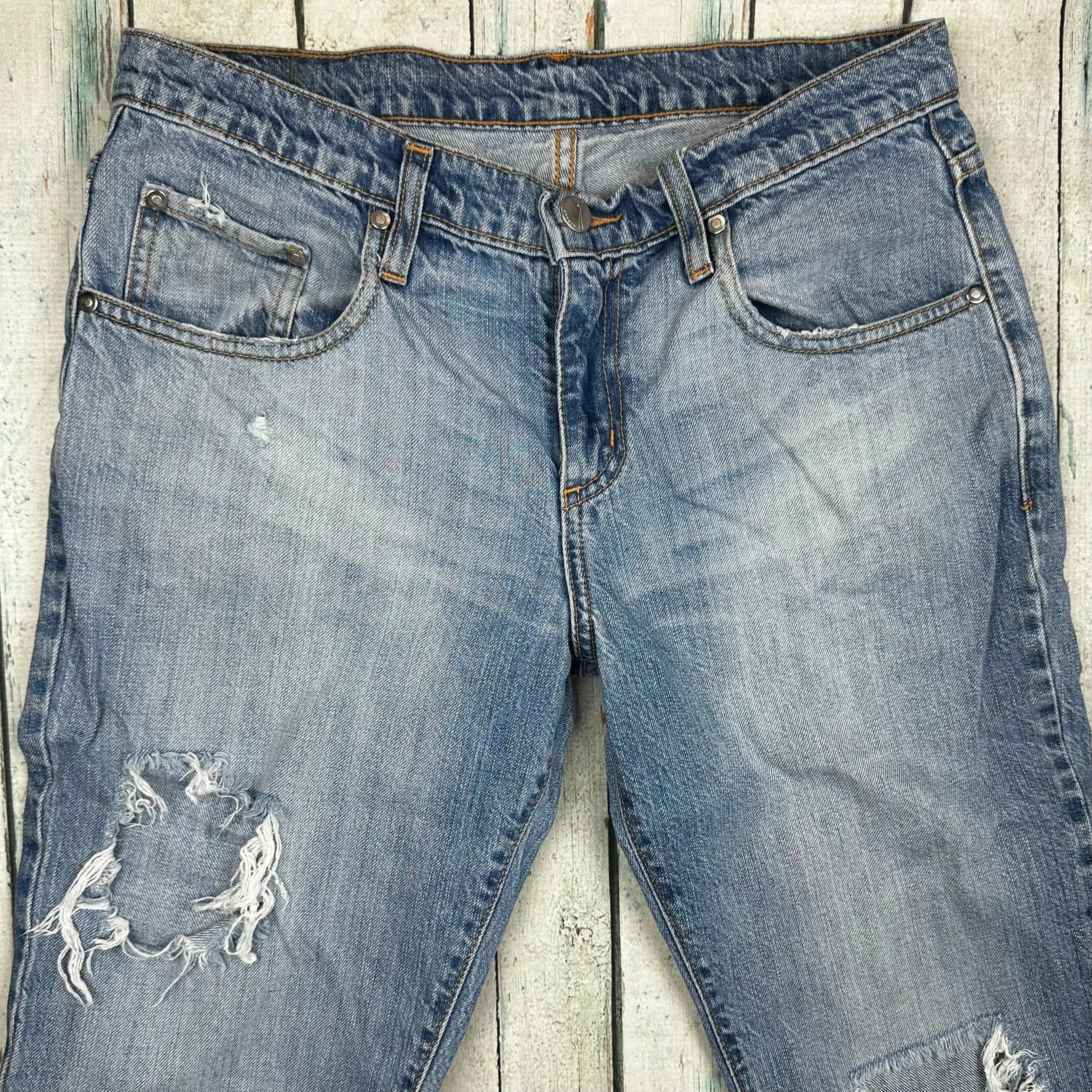 NOBODY 'Beau' Relaxed Fit Ripped Leg Jeans- Size 26