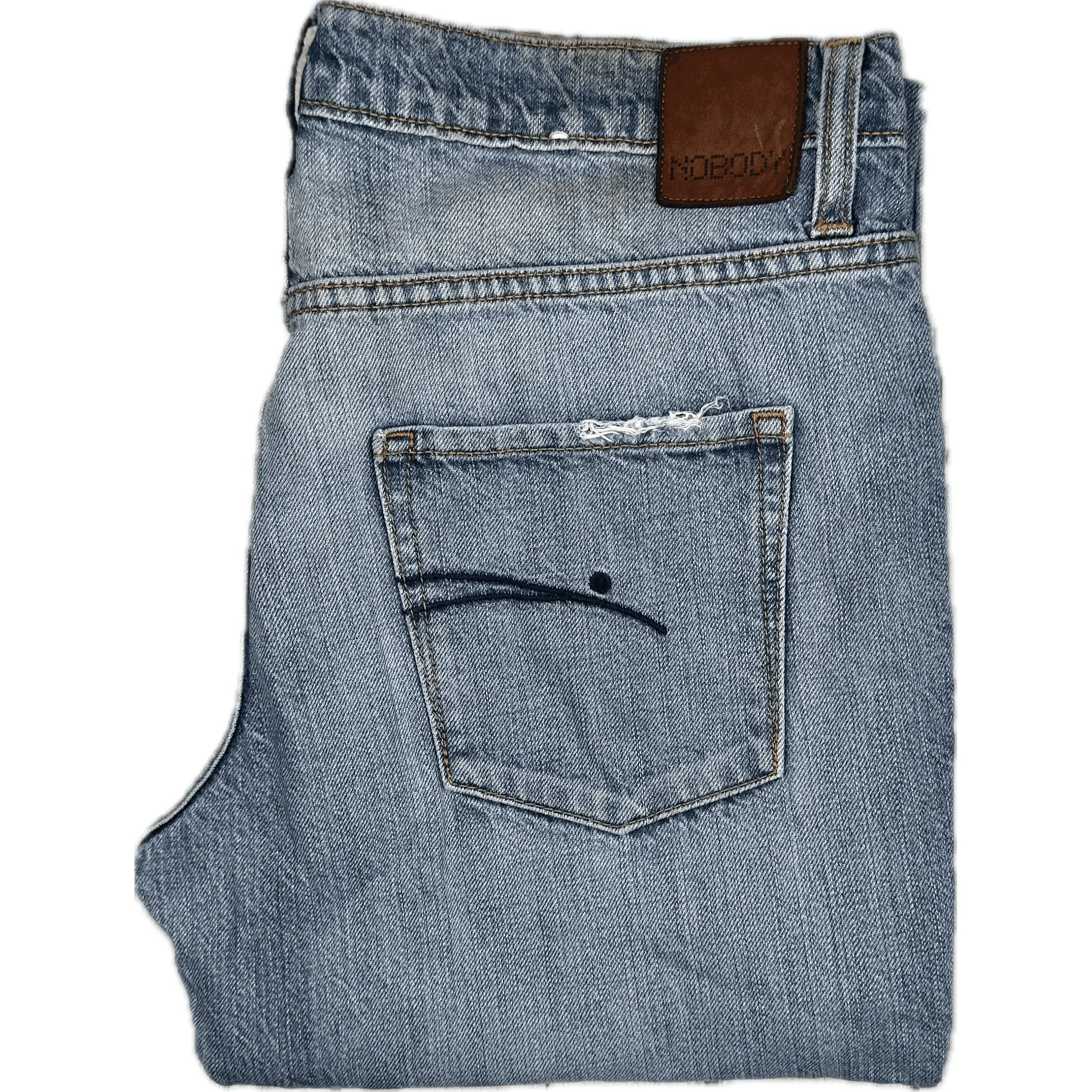 NOBODY 'Beau' Relaxed Fit Ripped Leg Jeans- Size 26