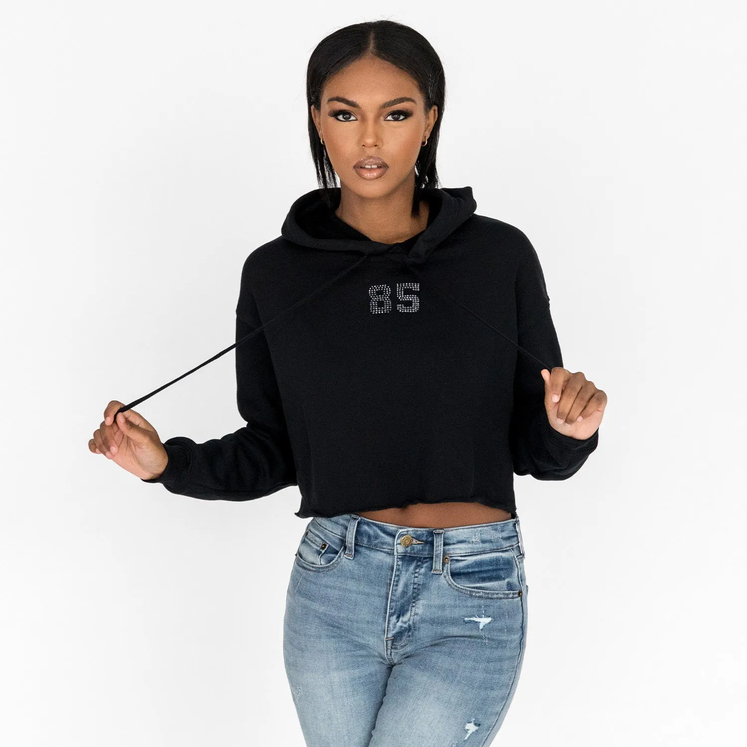Shine On - Black Cropped Hoodie