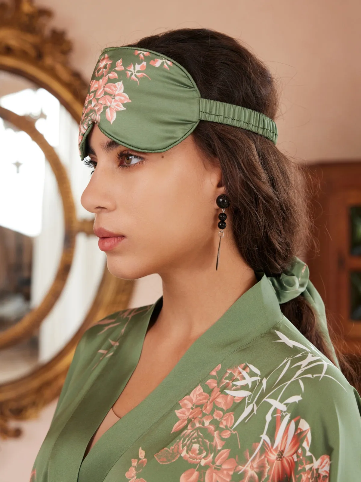 Short Kimono Robe Olive