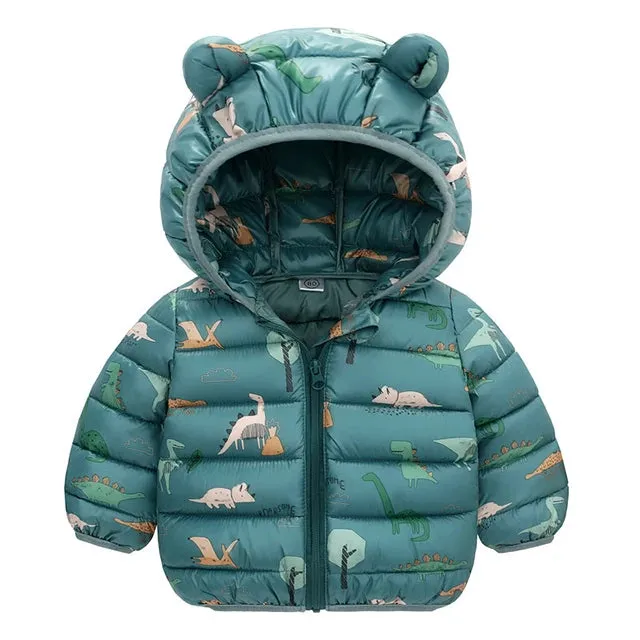 Winter Kids Thicken Jackets For Girls Coats Boys Jackets Plus Cashmere Jackets Toddler Hooded Outerwear Infant Children Clothes