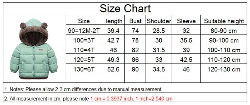 Winter Kids Thicken Jackets For Girls Coats Boys Jackets Plus Cashmere Jackets Toddler Hooded Outerwear Infant Children Clothes