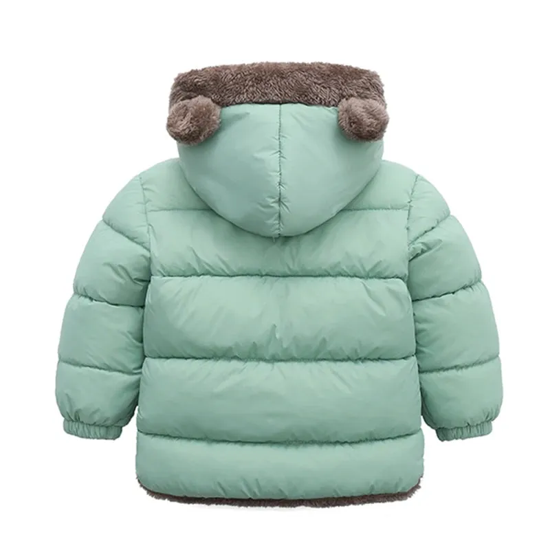 Winter Kids Thicken Jackets For Girls Coats Boys Jackets Plus Cashmere Jackets Toddler Hooded Outerwear Infant Children Clothes